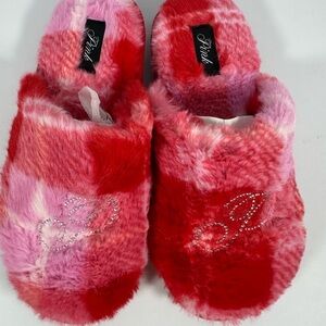 PINK Victoria's Secret Red and Pink Kids Slippers